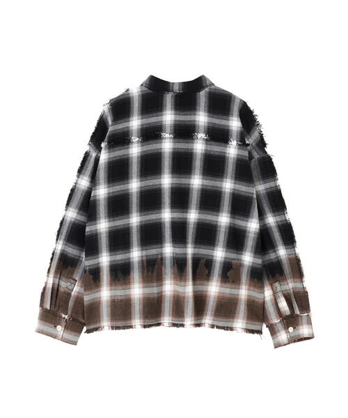 DANKE SCHON（ダンケシェーン）の「DankeSchon/ダンケシェーン/FLANNEL DAMAGE OMBRE BLEACH SHIRTS（シャツ/ブラウス・レディース・ブルー/ホワイト/レッド・L）」の4枚目の写真