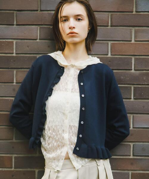 SENSE OF PLACE by URBAN RESEARCH（センスオブプレイスバイアーバンリサーチ）の「『洗濯可』フーディレースカットトップ（その他トップス・レディース・ブラック/アイボリー/ベージュ・ONE）」の9枚目の写真