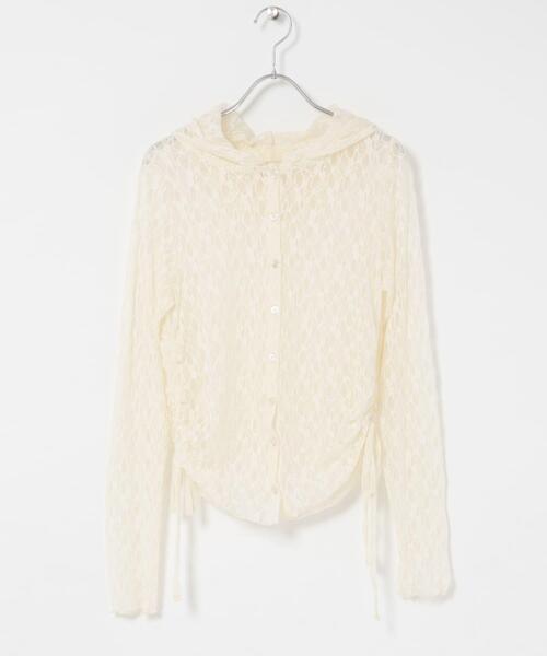 SENSE OF PLACE by URBAN RESEARCH（センスオブプレイスバイアーバンリサーチ）の「『洗濯可』フーディレースカットトップ（その他トップス・レディース・ブラック/アイボリー/ベージュ・ONE）」の11枚目の写真