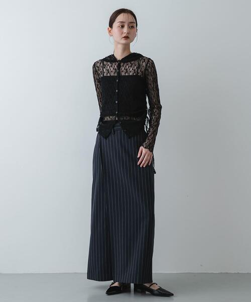 SENSE OF PLACE by URBAN RESEARCH（センスオブプレイスバイアーバンリサーチ）の「『洗濯可』フーディレースカットトップ（その他トップス・レディース・ブラック/アイボリー/ベージュ・ONE）」の16枚目の写真