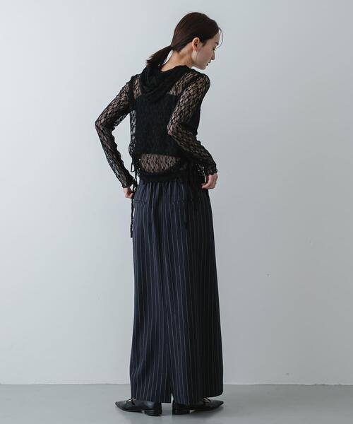 SENSE OF PLACE by URBAN RESEARCH（センスオブプレイスバイアーバンリサーチ）の「『洗濯可』フーディレースカットトップ（その他トップス・レディース・ブラック/アイボリー/ベージュ・ONE）」の17枚目の写真