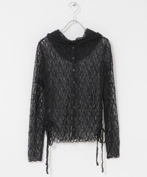 SENSE OF PLACE by URBAN RESEARCH（センスオブプレイスバイアーバンリサーチ）の「『洗濯可』フーディレースカットトップ（その他トップス・レディース・ブラック/アイボリー/ベージュ・ONE）」の18枚目の写真