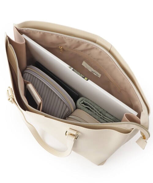 SHOO・LA・RUE（シューラルー）の「【A4】サイド配色トートバッグ（トートバッグ・レディース・アイボリー/ブラック/ブラウン系その他・00）」の7枚目の写真