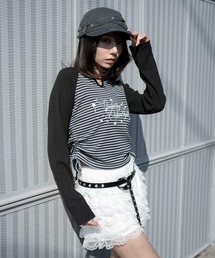 WEGO | WEGO/【26年春新作】サイドドロストキーネックロンT(Tシャツ/カットソー)