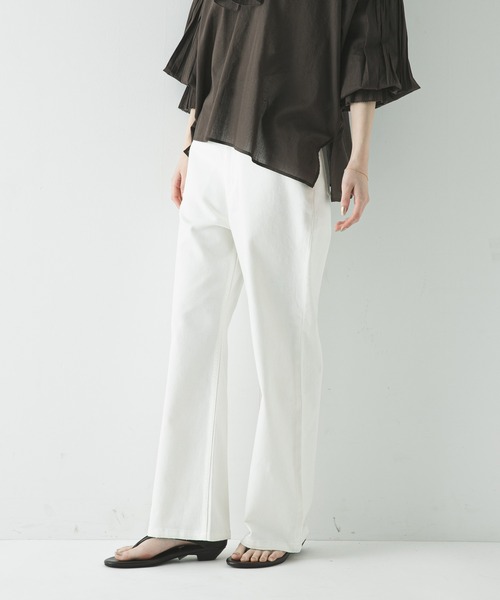 URBAN RESEARCH（アーバンリサーチ）の「綿麻デニムストレートパンツ（デニムパンツ・レディース・ホワイト/ブルー・38/36/40）」の3枚目の写真