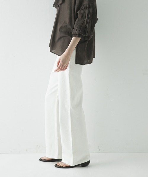 URBAN RESEARCH（アーバンリサーチ）の「綿麻デニムストレートパンツ（デニムパンツ・レディース・ホワイト/ブルー・38/36/40）」の4枚目の写真