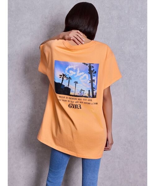 GYDA(ジェイダ)の「LA GYDA CLOUD PHOTO BIG Tシャツ(Tシャツ/カットソー・レディース・ピンク/オレンジ/ブラック/オフホワイト・FREE)」の6枚目の写真