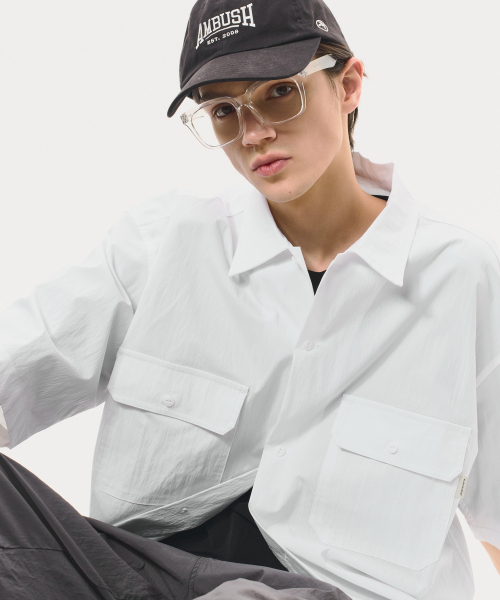 BLACK MOMENT（ブラックモーメント）の「テックポケットハーフシャツ[ホワイト]（シャツ/ブラウス・メンズ・ホワイト・MEDIUM/LARGE）」の3枚目の写真