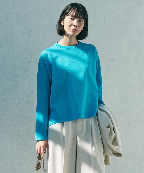 UNFILO(アンフィーロ)の「シアーフォルムニット クルーネック(ニット/セーター・レディース・ホワイト系/ライトグレー系1/ターコイズブルー系/ブラック系/ダークブラウン系1/ピンク系・SMALL/MEDIUM)」の13枚目の写真