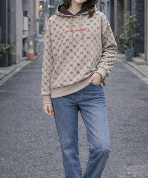 marie claire bis(マリクレール ビス)の「marie claire/bis UV配色カラー立体フードデザイントップス(パーカー・レディース・ブラック/その他・LARGE/LL/3L)」の5枚目の写真