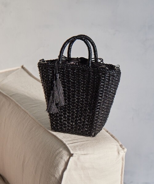 green label relaxing（グリーンレーベルリラクシング）の「2WAY メタリック ペーパーカゴバッグ（かごバッグ・レディース・ゴールド/ブラック/シルバー・FREE）」の9枚目の写真