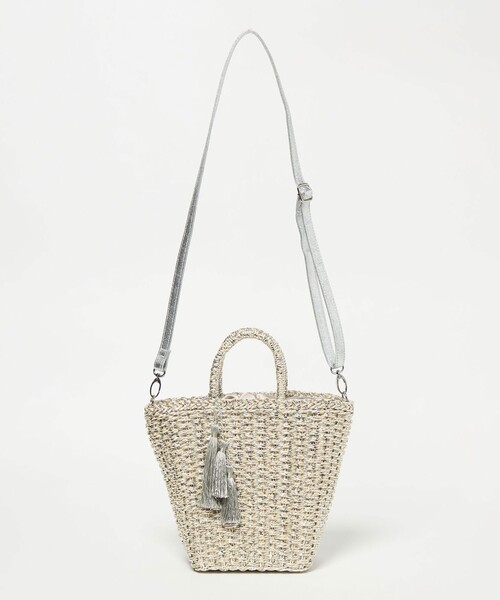 green label relaxing（グリーンレーベルリラクシング）の「2WAY メタリック ペーパーカゴバッグ（かごバッグ・レディース・ゴールド/ブラック/シルバー・FREE）」の15枚目の写真