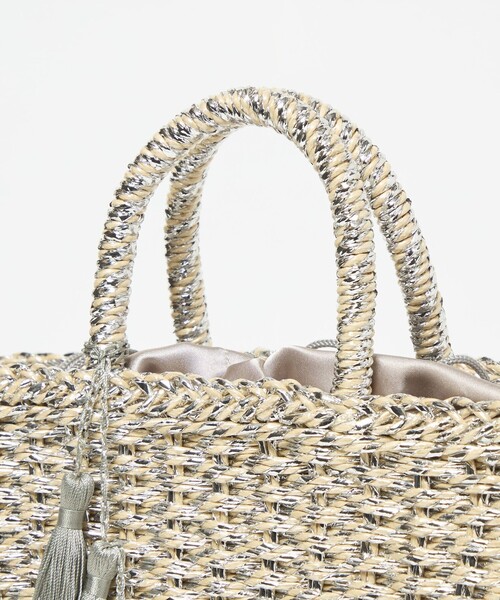 green label relaxing（グリーンレーベルリラクシング）の「2WAY メタリック ペーパーカゴバッグ（かごバッグ・レディース・ゴールド/ブラック/シルバー・FREE）」の19枚目の写真