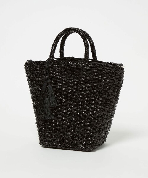 green label relaxing（グリーンレーベルリラクシング）の「2WAY メタリック ペーパーカゴバッグ（かごバッグ・レディース・ゴールド/ブラック/シルバー・FREE）」の4枚目の写真