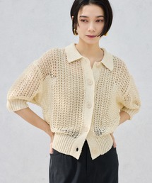 BARNYARDSTORM | BARNYARDSTORM / 透かし編みポロ半袖ニット(ニット/セーター)