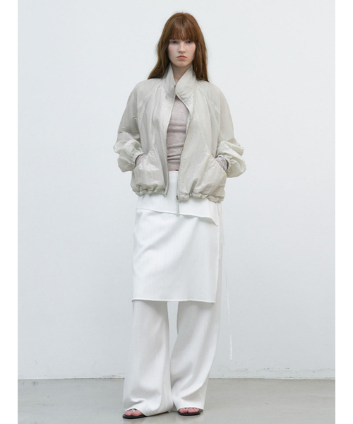 ATELIER NAIN(アトリエナイン)の「LAYERED SET WRAP SKIRT PANTS (PT-5751)(スラックス・レディース・ホワイト/ブラック・MEDIUM/SMALL)」の3枚目の写真