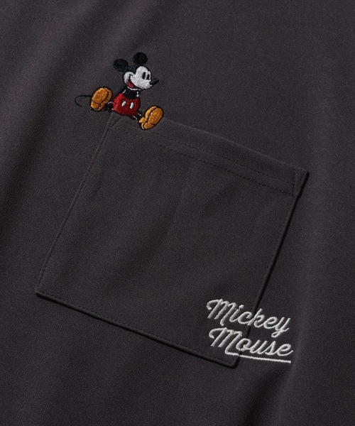 Disney(ディズニー)の「【Disney/ディズニー】アムンゼン ポケット付き ロゴ 半袖Tシャツ(Tシャツ/カットソー・メンズ・ブラック/ホワイト/チャコール/ダークブルー・M/L/LL)」の9枚目の写真
