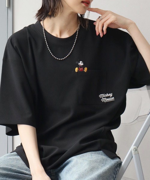 Disney(ディズニー)の「【Disney/ディズニー】アムンゼン ポケット付き ロゴ 半袖Tシャツ(Tシャツ/カットソー・メンズ・ブラック/ホワイト/チャコール/ダークブルー・M/L/LL)」の17枚目の写真