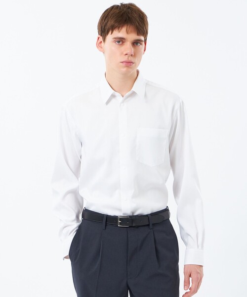 MACKINTOSH PHILOSOPHY(マッキントッシュ フィロソフィー)の「トロッター レギュラーカラースナップ 無地/チェック(シャツ/ブラウス・メンズ・ライトブルー/チャコールグレー/ホワイト・40/38)」の2枚目の写真