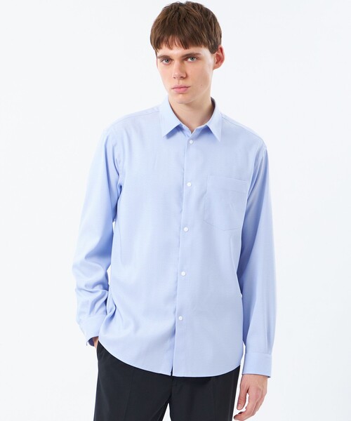 MACKINTOSH PHILOSOPHY(マッキントッシュ フィロソフィー)の「トロッター レギュラーカラースナップ 無地/チェック(シャツ/ブラウス・メンズ・ライトブルー/チャコールグレー/ホワイト・40/38)」の3枚目の写真
