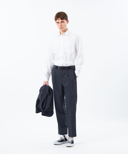 MACKINTOSH PHILOSOPHY(マッキントッシュ フィロソフィー)の「トロッター レギュラーカラースナップ 無地/チェック(シャツ/ブラウス・メンズ・ライトブルー/チャコールグレー/ホワイト・40/38)」の4枚目の写真