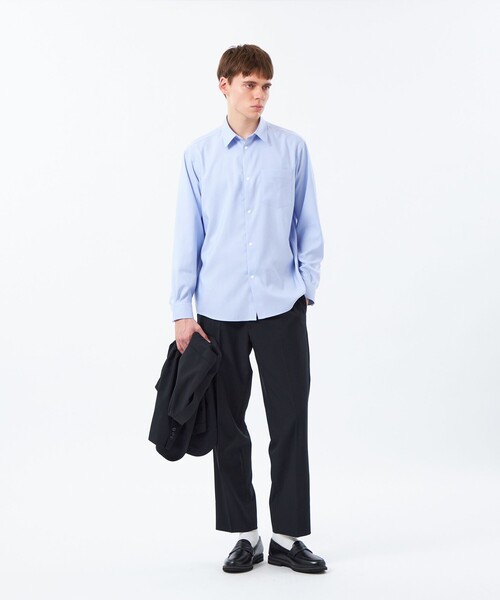 MACKINTOSH PHILOSOPHY(マッキントッシュ フィロソフィー)の「トロッター レギュラーカラースナップ 無地/チェック(シャツ/ブラウス・メンズ・ライトブルー/チャコールグレー/ホワイト・40/38)」の6枚目の写真