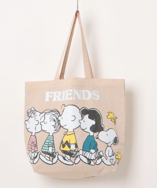 PEANUTS（ピーナッツ）の「PEANUTS/ピーナッツ　スヌーピー＆フレンズシリーズトートバッグ（トートバッグ・レディース・グレー/ベージュ/ラベンダー・ONE SIZE）」の2枚目の写真
