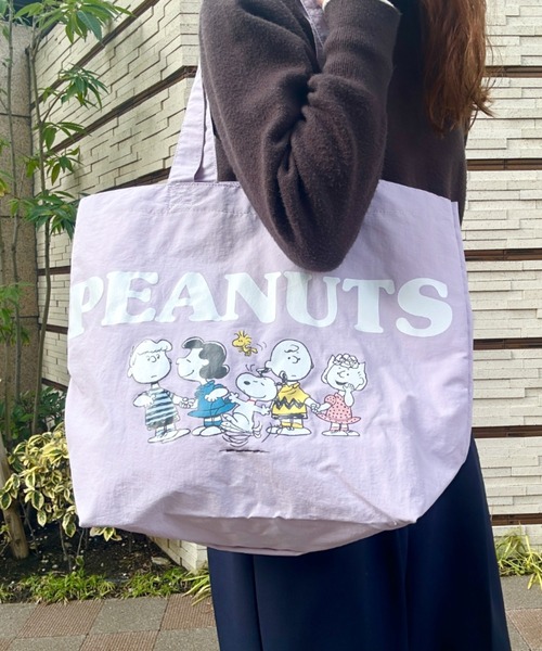PEANUTS(ピーナッツ)の「PEANUTS/ピーナッツ スヌーピー&フレンズシリーズトートバッグ(トートバッグ・レディース・グレー/ベージュ/ラベンダー・ONE SIZE)」の3枚目の写真