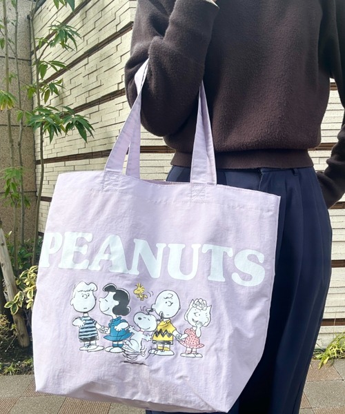 PEANUTS(ピーナッツ)の「PEANUTS/ピーナッツ スヌーピー&フレンズシリーズトートバッグ(トートバッグ・レディース・グレー/ベージュ/ラベンダー・ONE SIZE)」の13枚目の写真