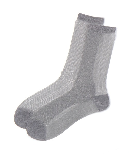 BAYFLOW（ベイフロー）の「シアーラメソックス（ソックス/靴下・レディース・ブラック/グレー/ベージュ/ホワイト・FREE）」の4枚目の写真