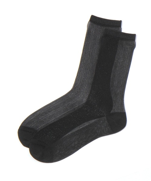 BAYFLOW（ベイフロー）の「シアーラメソックス（ソックス/靴下・レディース・ブラック/グレー/ベージュ/ホワイト・FREE）」の3枚目の写真