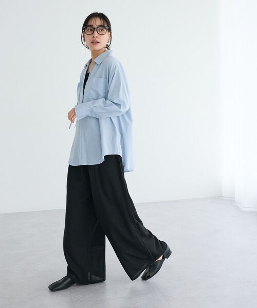 CRAFT STANDARD BOUTIQUE(クラフトスタンダードブティック)の「Vネックスキッパーシャツ(シャツ/ブラウス・レディース・オフホワイト/グレイッシュベージュ/サックスブルー・FREE)」の4枚目の写真