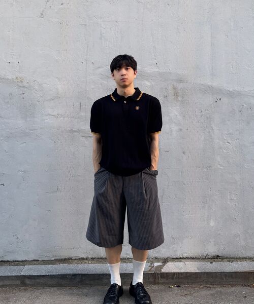 TOFFEE(トフィー)の「ワンタックストライプバミューダスラックス (グレー)(スラックス・メンズ・その他・SMALL/MEDIUM/LARGE/X-LARGE)」の3枚目の写真