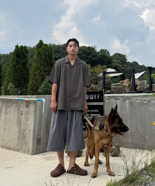 TOFFEE(トフィー)の「ワンタックストライプバミューダスラックス (グレー)(スラックス・メンズ・その他・SMALL/MEDIUM/LARGE/X-LARGE)」の5枚目の写真