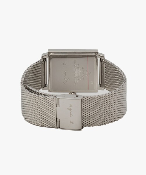 agnes b.（アニエスベー）の「メンズ シルバー ステンレス スクエア ウォッチ "Marcello"（アナログ腕時計・メンズ・シルバー・FREE）」の2枚目の写真