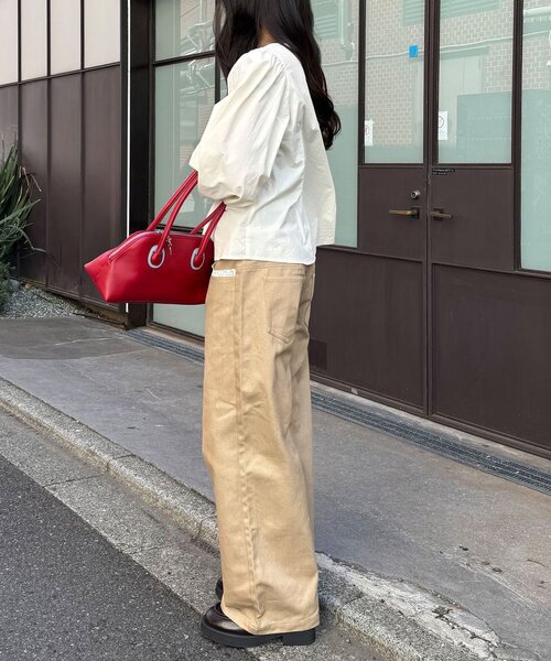 CIAOPANIC（チャオパニック）の「【neutral by ciaopanic】スクエアネックシャーリングブラウス（シャツ/ブラウス・レディース・ホワイト/ネイビー/ブルー・FREE）」の11枚目の写真