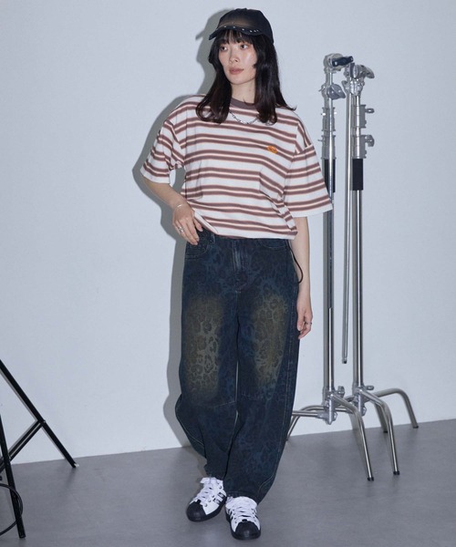 Anchor Smith(アンカー スミス)の「ヴィンテージライク ドローコード オンブレボーダー 半袖Tシャツ(Tシャツ/カットソー・レディース・チャコールグレー/ブルー/ブラック/ブラウン/レッド・M/L)」の6枚目の写真