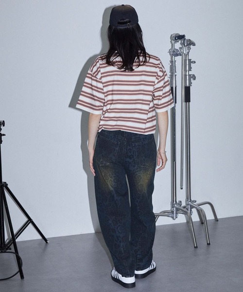 Anchor Smith(アンカー スミス)の「ヴィンテージライク ドローコード オンブレボーダー 半袖Tシャツ(Tシャツ/カットソー・レディース・チャコールグレー/ブルー/ブラック/ブラウン/レッド・M/L)」の8枚目の写真