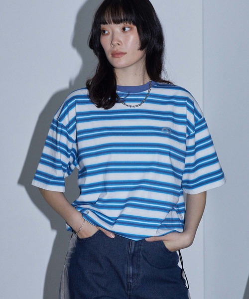Anchor Smith(アンカー スミス)の「ヴィンテージライク ドローコード オンブレボーダー 半袖Tシャツ(Tシャツ/カットソー・レディース・チャコールグレー/ブルー/ブラック/ブラウン/レッド・M/L)」の13枚目の写真