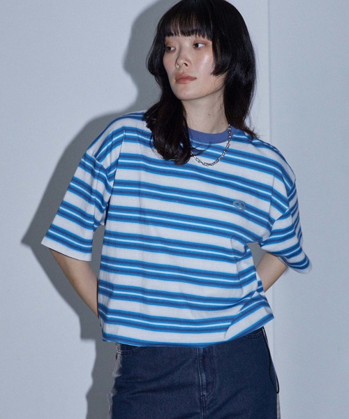 Anchor Smith(アンカー スミス)の「ヴィンテージライク ドローコード オンブレボーダー 半袖Tシャツ(Tシャツ/カットソー・レディース・チャコールグレー/ブルー/ブラック/ブラウン/レッド・M/L)」の16枚目の写真