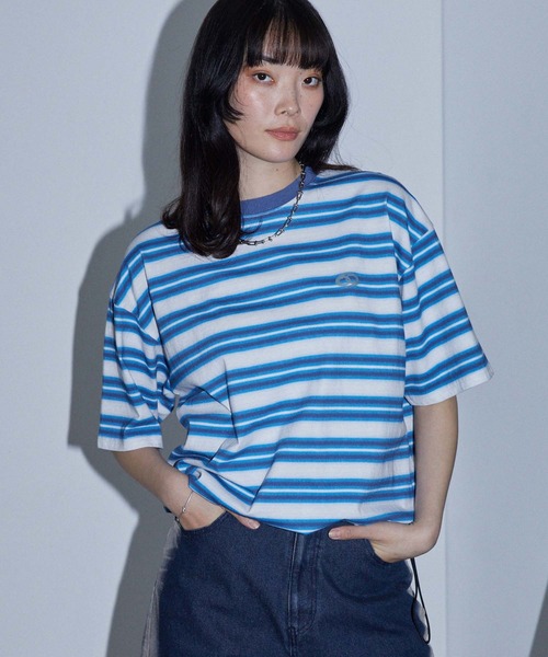 Anchor Smith(アンカー スミス)の「ヴィンテージライク ドローコード オンブレボーダー 半袖Tシャツ(Tシャツ/カットソー・レディース・チャコールグレー/ブルー/ブラック/ブラウン/レッド・M/L)」の17枚目の写真