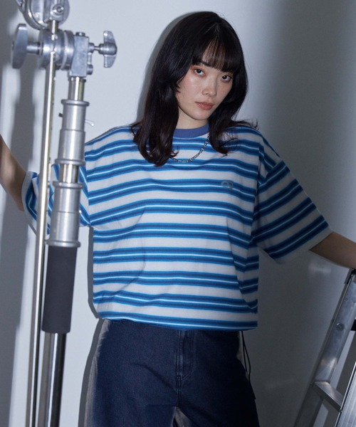 Anchor Smith(アンカー スミス)の「ヴィンテージライク ドローコード オンブレボーダー 半袖Tシャツ(Tシャツ/カットソー・レディース・チャコールグレー/ブルー/ブラック/ブラウン/レッド・M/L)」の22枚目の写真