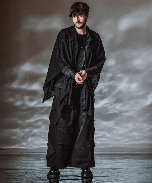 NO ID.（ノーアイディ）の「mj11499- ﾄﾞﾛｰｽﾄﾘﾝｸﾞｽﾊｲｶﾗｰﾎﾟﾝﾁｮ(458006-462T)（ポンチョ・メンズ・ホワイト/ブラック/グレー・ONE SIZE）」の13枚目の写真