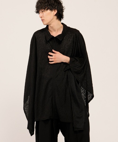 NO ID.（ノーアイディ）の「mj11499- ﾄﾞﾛｰｽﾄﾘﾝｸﾞｽﾊｲｶﾗｰﾎﾟﾝﾁｮ(458006-462T)（ポンチョ・メンズ・ホワイト/ブラック/グレー・ONE SIZE）」の20枚目の写真