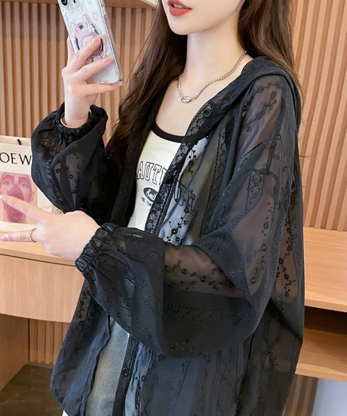 シースルー♡パーカー ISOOK（アイスー）の「See-through hooded jacket / シースルー