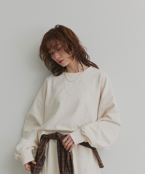 ad thie(アドティエ)の「オーバーサイズ スウェット プルオーバー(スウェット・レディース・ピンク/レッド/ブラック/アイボリー/オートミール・MEDIUM/LARGE)」の7枚目の写真