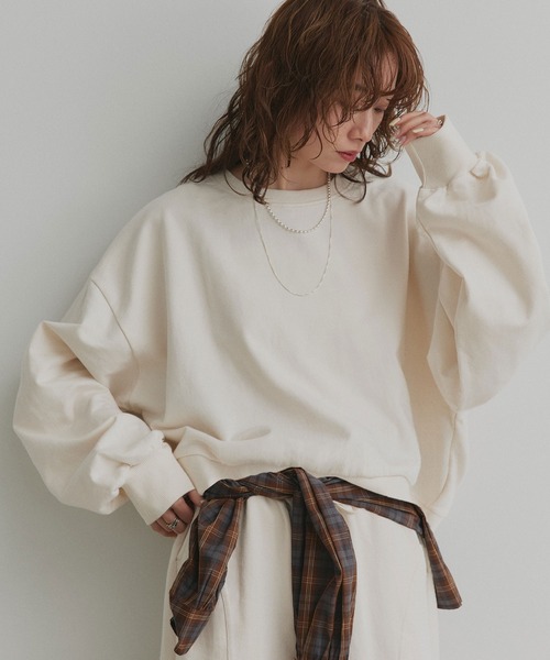 ad thie(アドティエ)の「オーバーサイズ スウェット プルオーバー(スウェット・レディース・ピンク/レッド/ブラック/アイボリー/オートミール・MEDIUM/LARGE)」の9枚目の写真