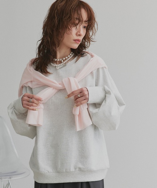 ad thie(アドティエ)の「オーバーサイズ スウェット プルオーバー(スウェット・レディース・ピンク/レッド/ブラック/アイボリー/オートミール・MEDIUM/LARGE)」の15枚目の写真