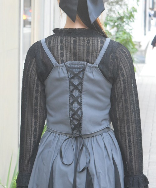 axes femme（アクシーズファム）の「フリルビスチェ（ベスト・レディース・グレー/ブラウン/ミント・FREE）」の7枚目の写真