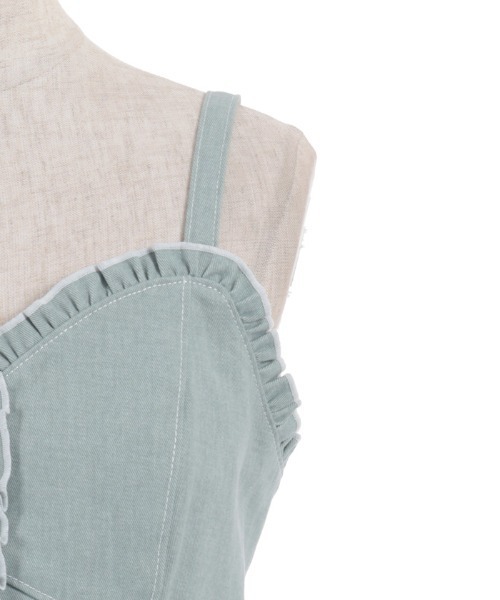axes femme（アクシーズファム）の「フリルビスチェ（ベスト・レディース・グレー/ブラウン/ミント・FREE）」の9枚目の写真